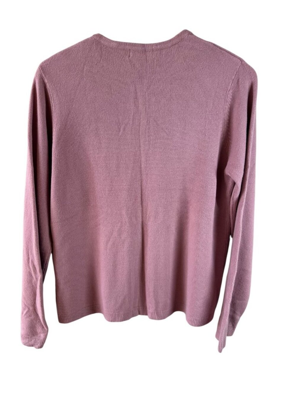 Vintage Christopher & Banks Mauve Pink Pearl Bow Cardigan Sweater XL Cottage - Picture 4 of 7